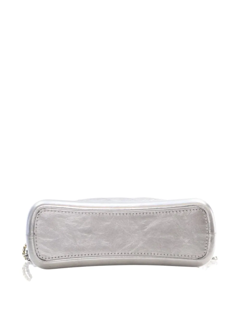 Pre-owned Chanel 2016-2017 Medium Metallic Aged Calfskin Gabrielle Crossbody Bag In Silver