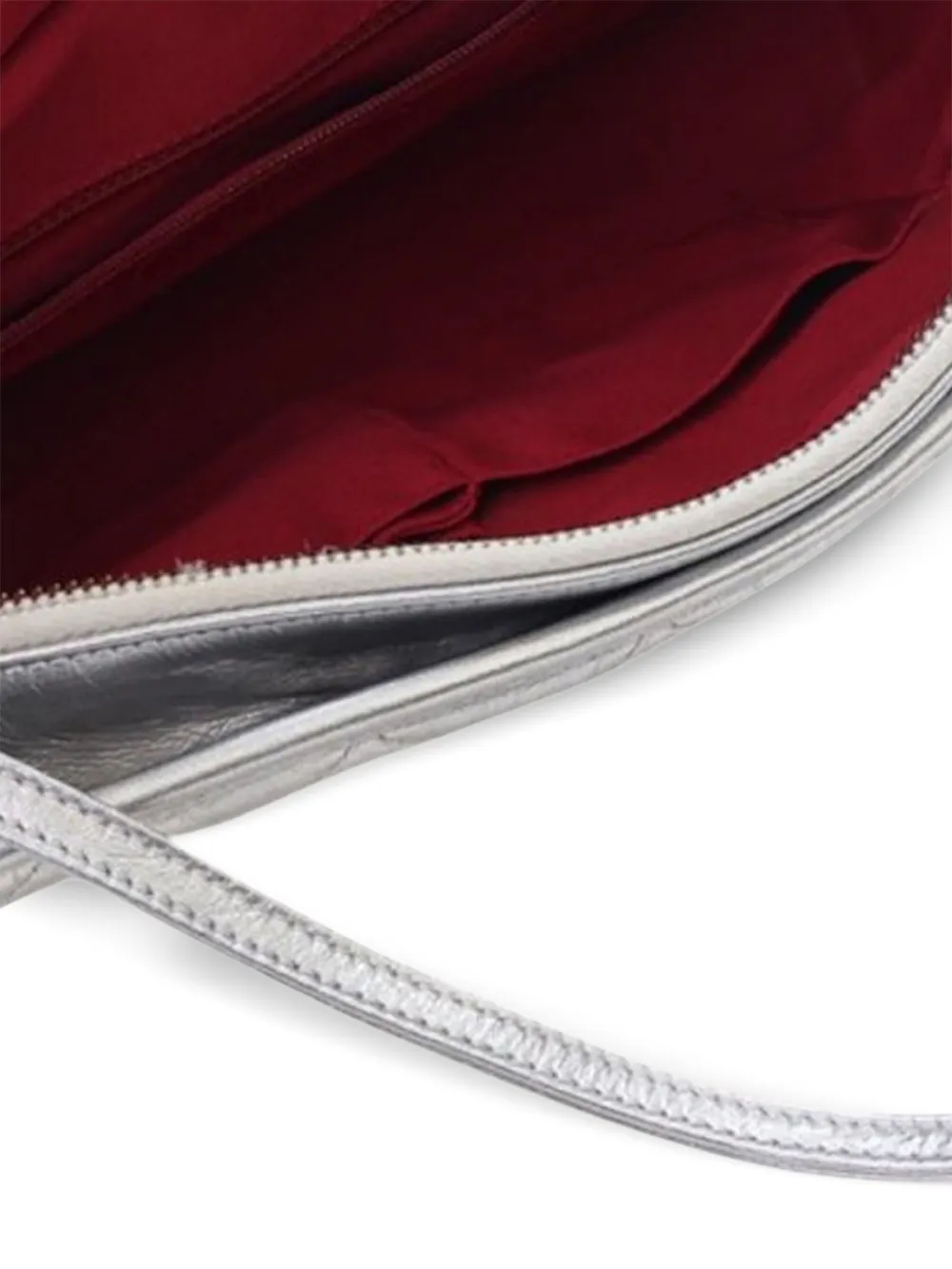 Pre-owned Chanel 2016-2017 Medium Metallic Aged Calfskin Gabrielle Crossbody Bag In Silver