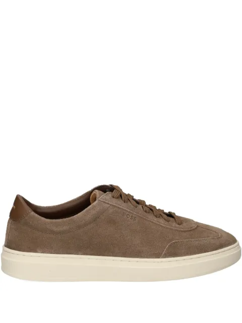BOSS suede panelled sneakers
