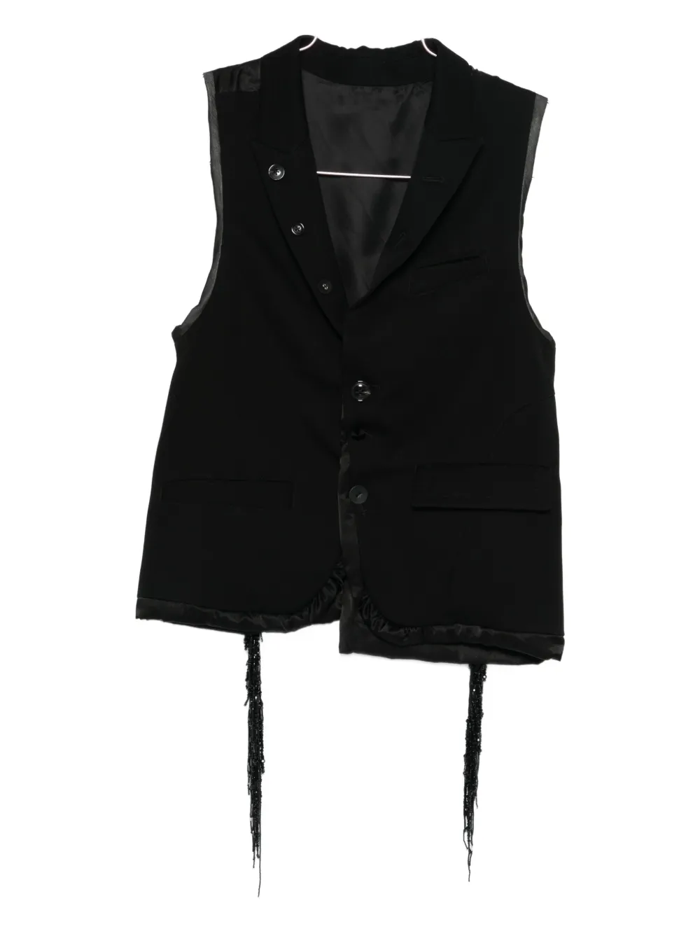 Undercover Bead-embellishment Waistcoat In Black
