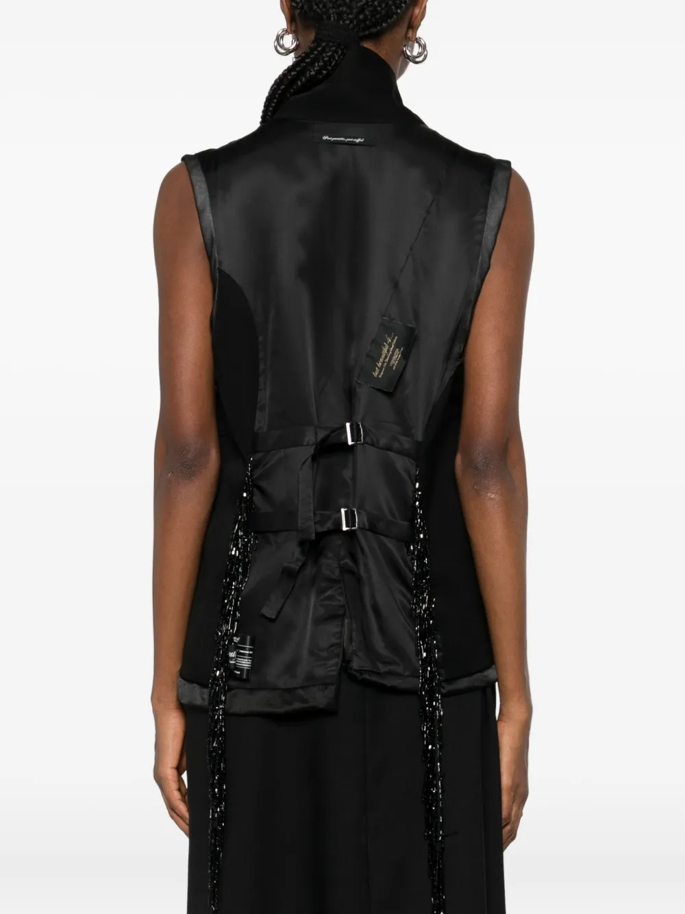 Undercover Bead-embellishment Waistcoat In Black