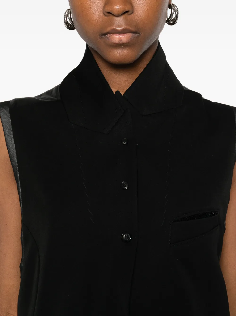 Undercover Bead-embellishment Waistcoat In Black