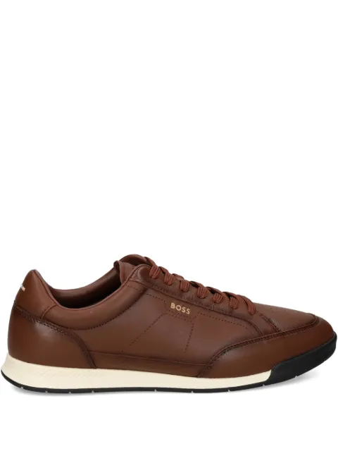 BOSS perforated leather sneakers