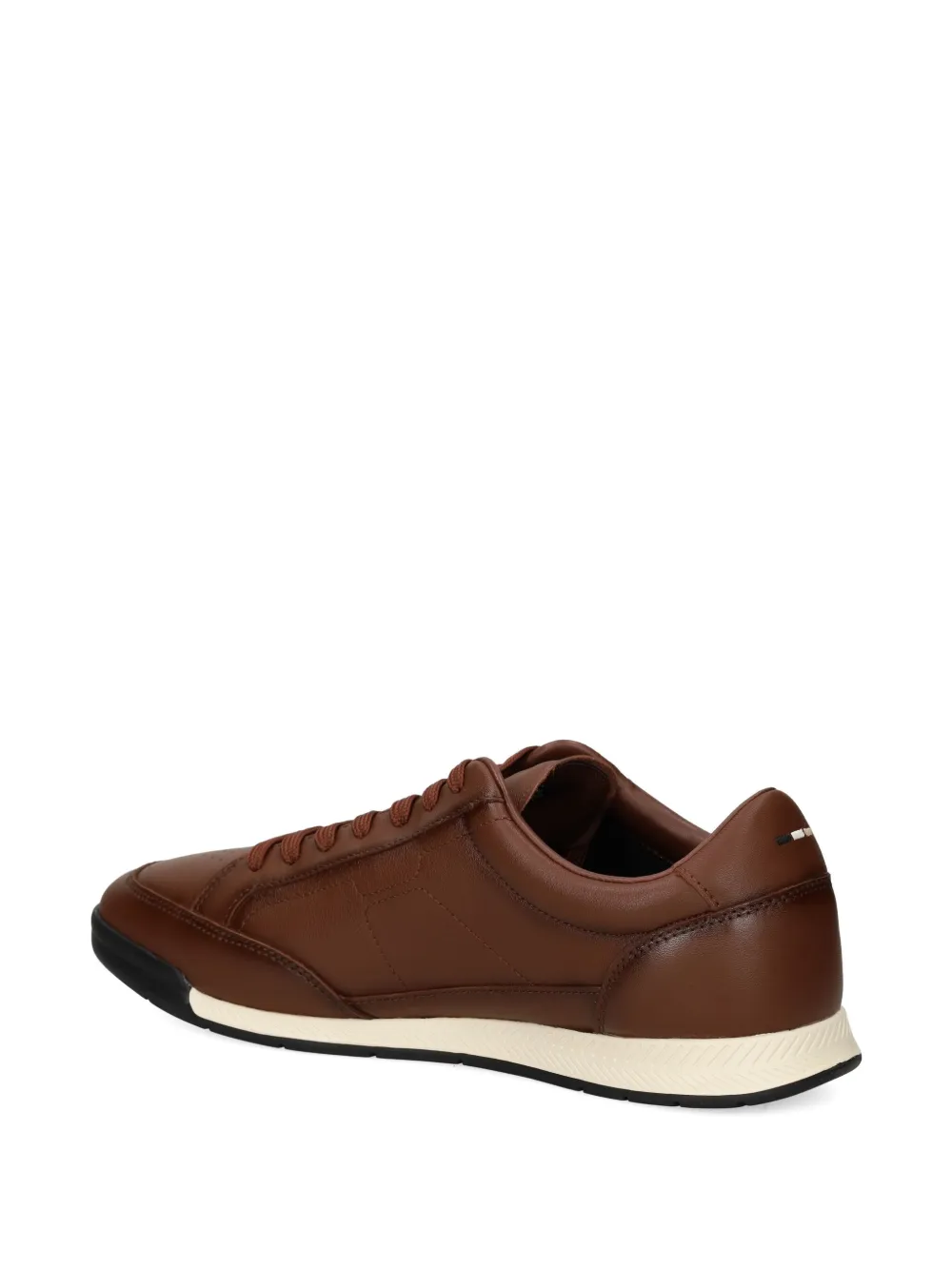 BOSS Geperforeerde leren sneakers Bruin