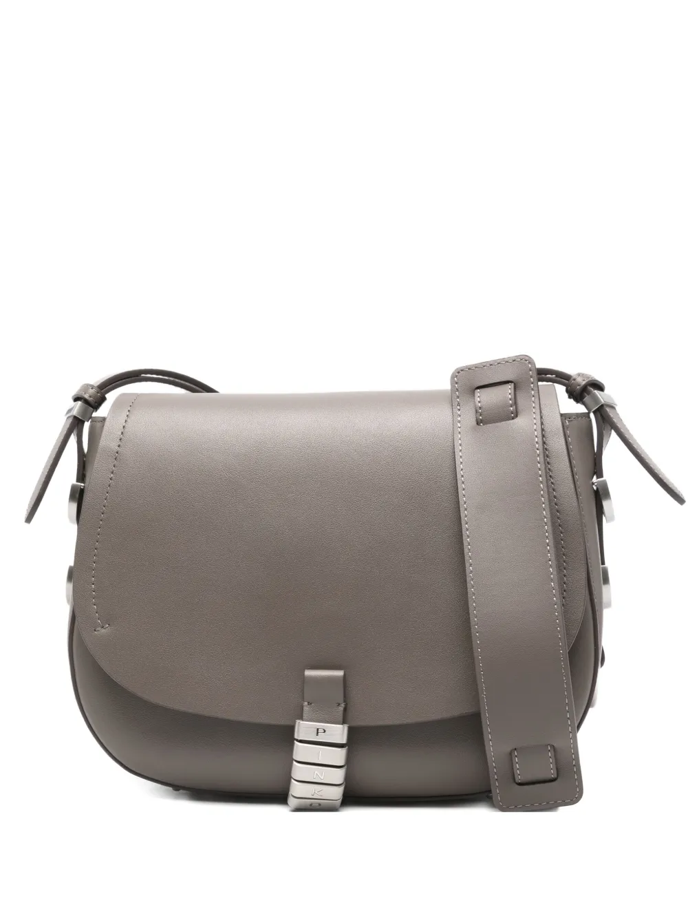 Pinko Logo-detail Cross Body Bag In Gray