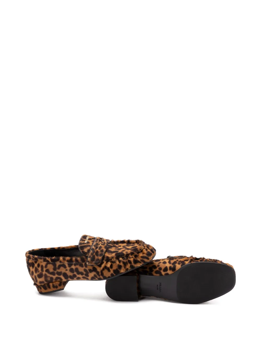 Prada Loafers met luipaardprint Bruin