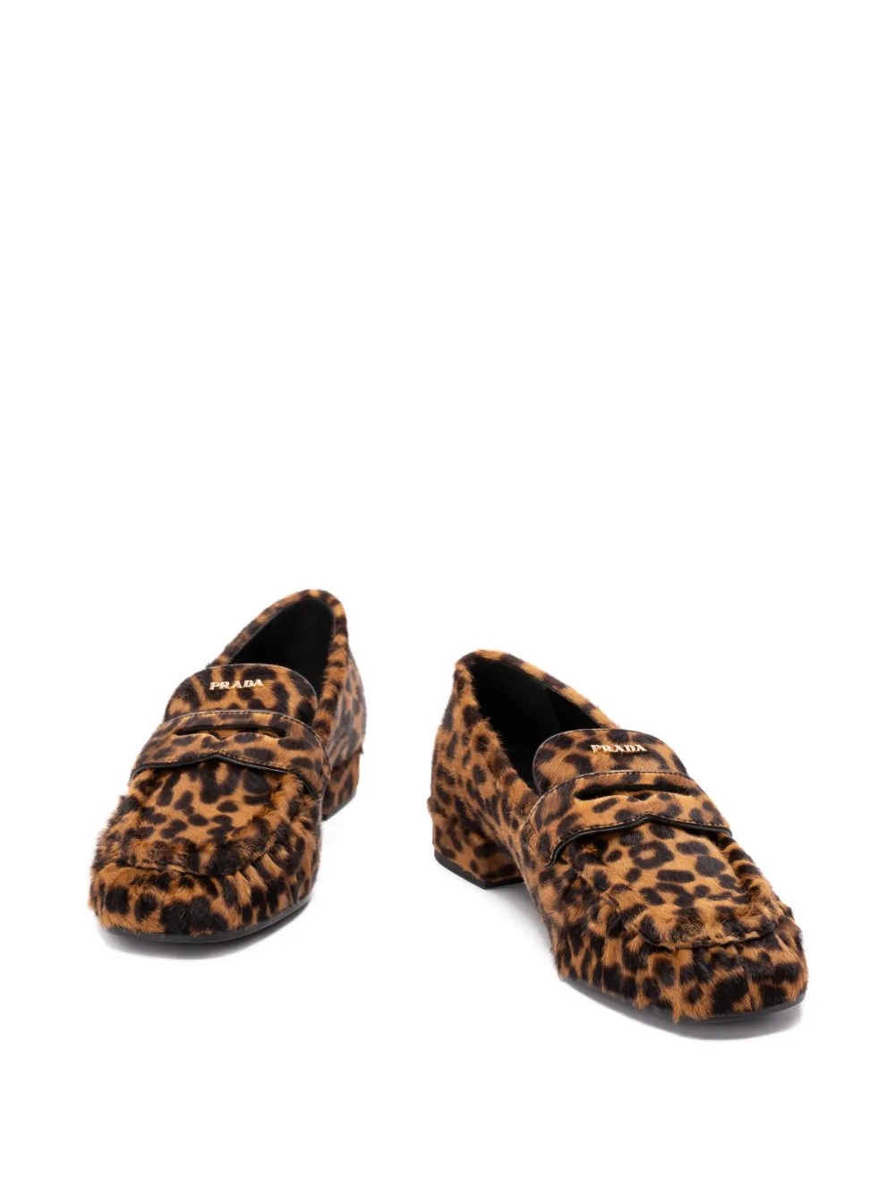 Prada Loafers met luipaardprint Bruin