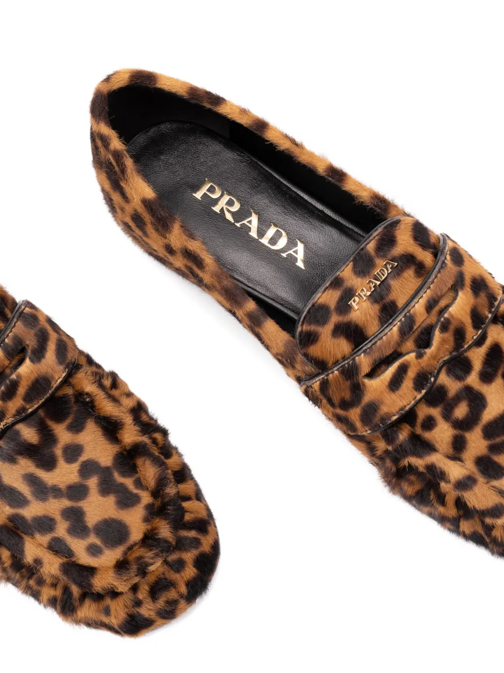 Prada Loafers met luipaardprint Bruin