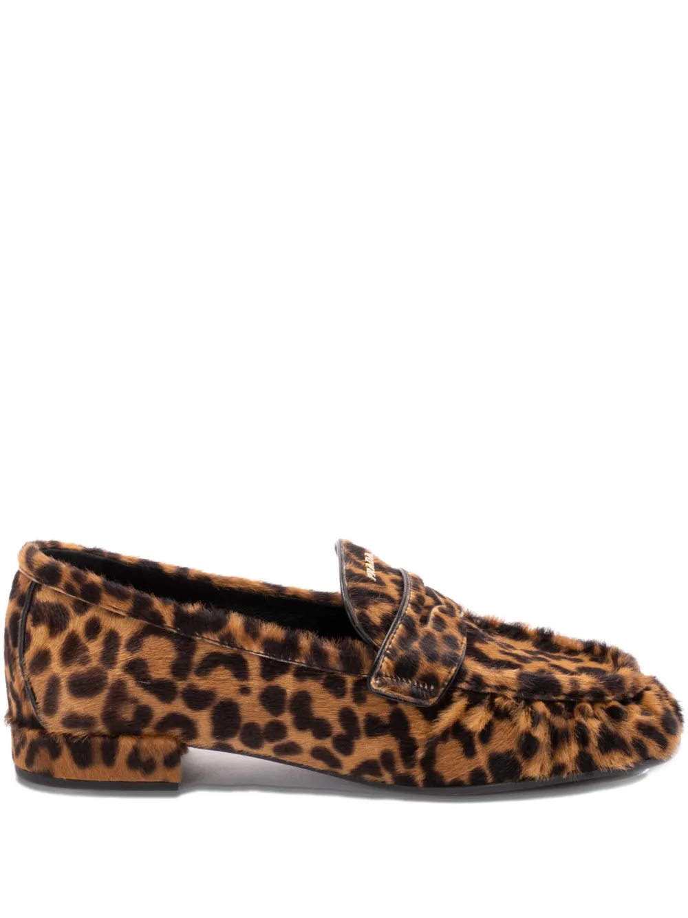 Prada leopard loafers - Marrone