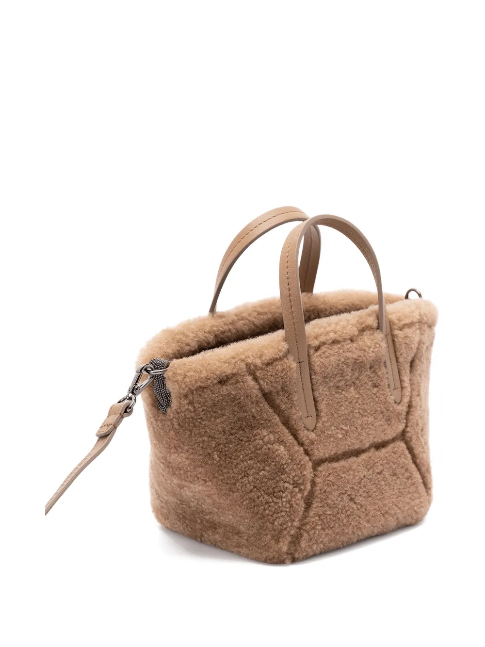 Brunello Cucinelli Geometric Tote Bag In Brown