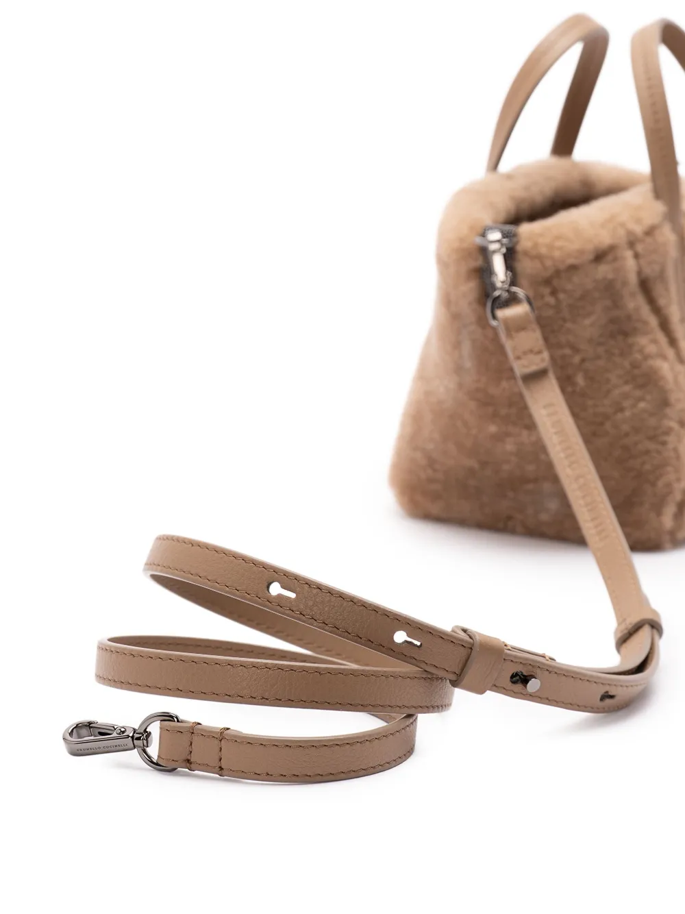 Brunello Cucinelli Geometric Tote Bag In Brown