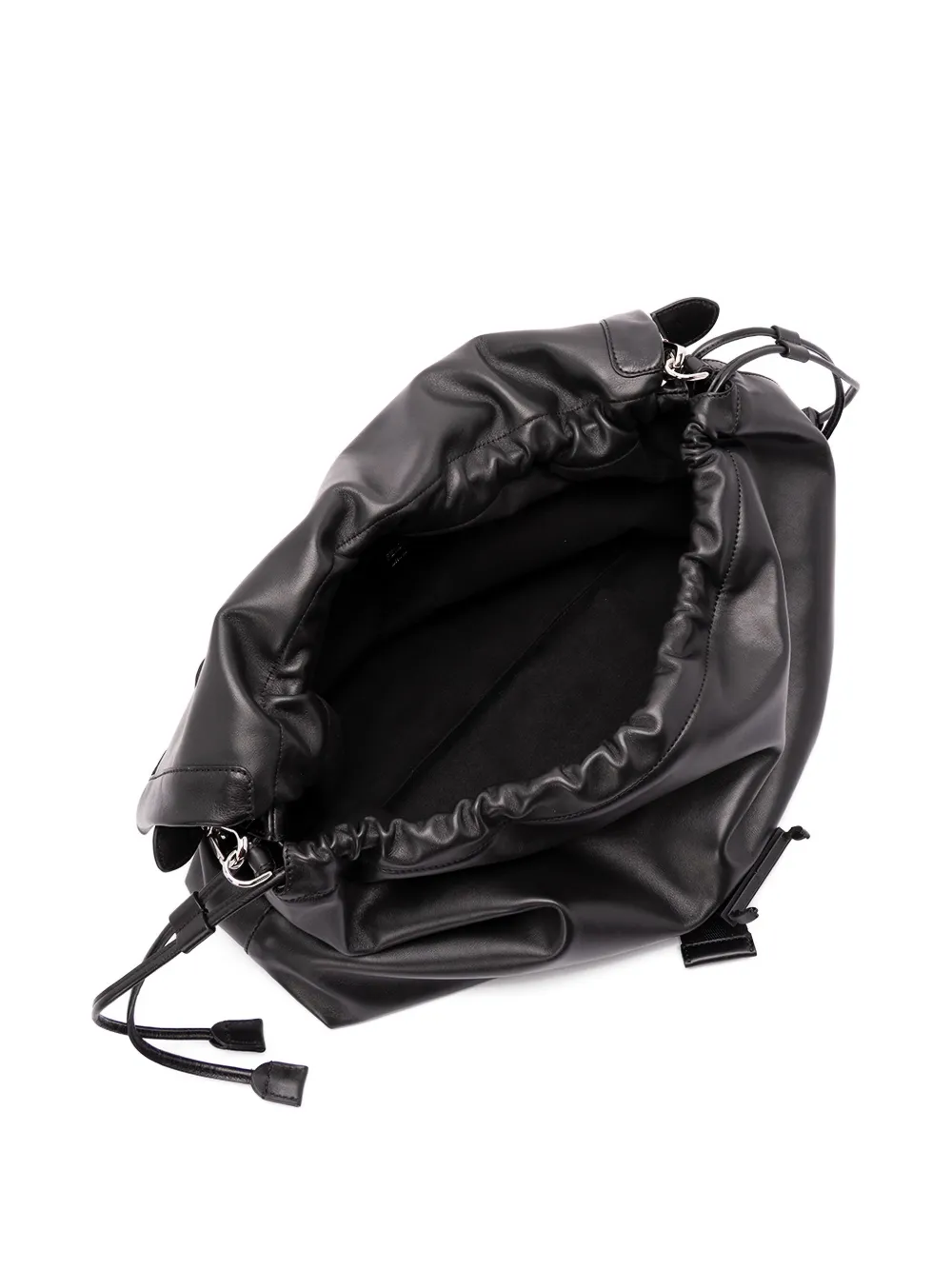 Fendi Maxi Flux Leather Shoulder Bag In Black