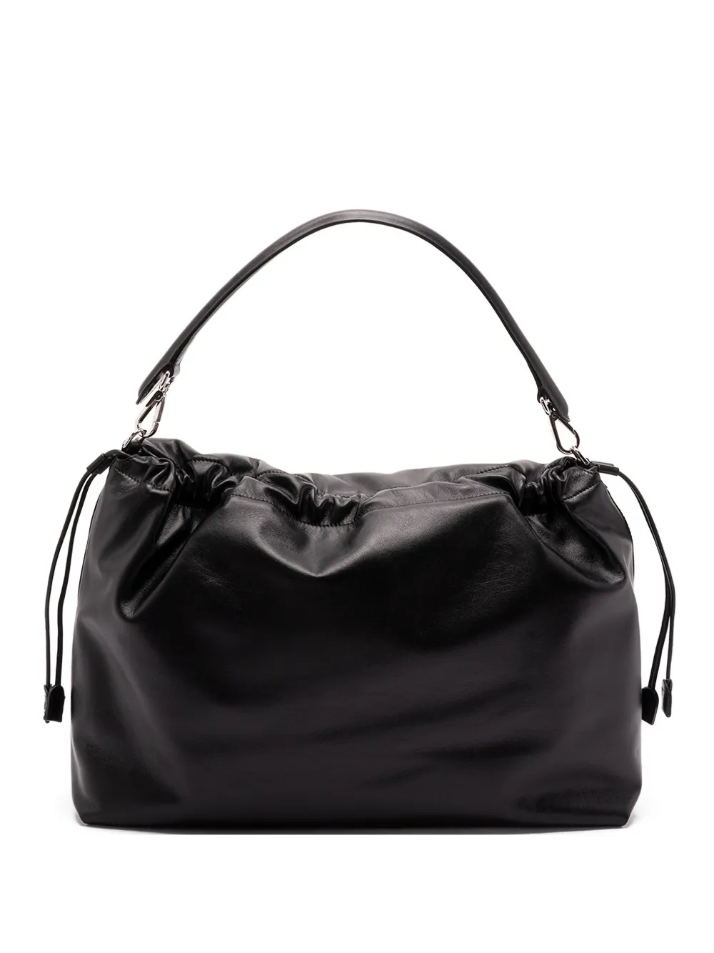 Fendi Maxi Flux Leather Shoulder Bag In Black