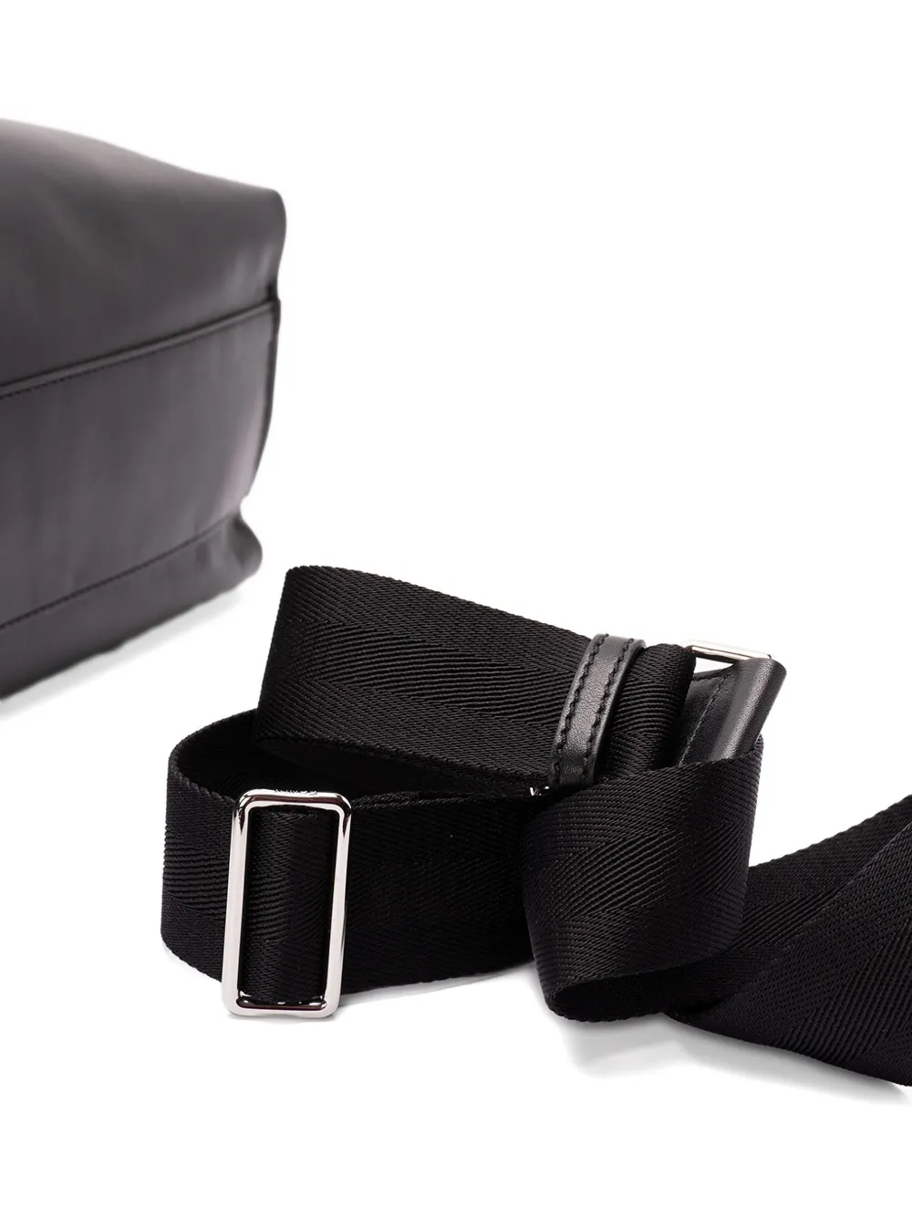 Fendi Maxi Flux Leather Shoulder Bag In Black