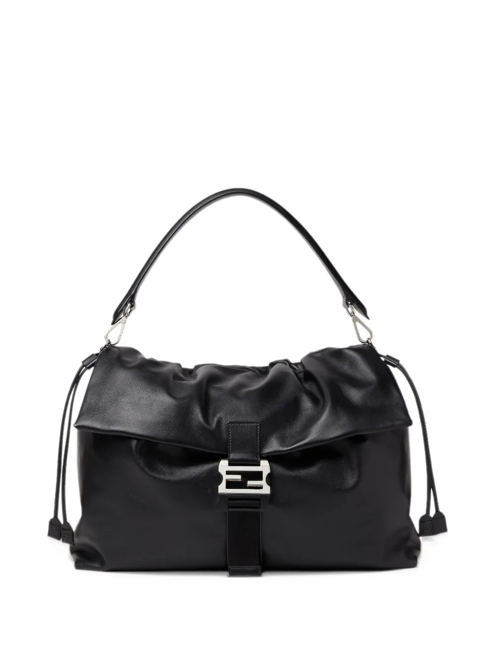 FENDI maxi Flux leather shoulder bag - Nero