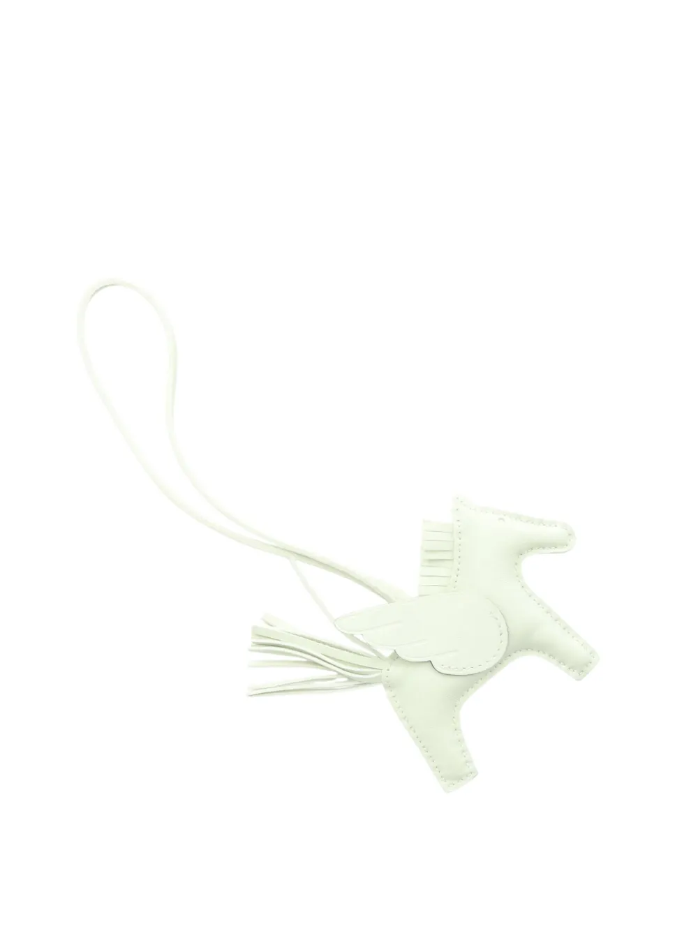Pre-owned Hermes 2023 Milo Lambskin And Swift Grigri Rodeo Pegase Bag Charm Pm In Green