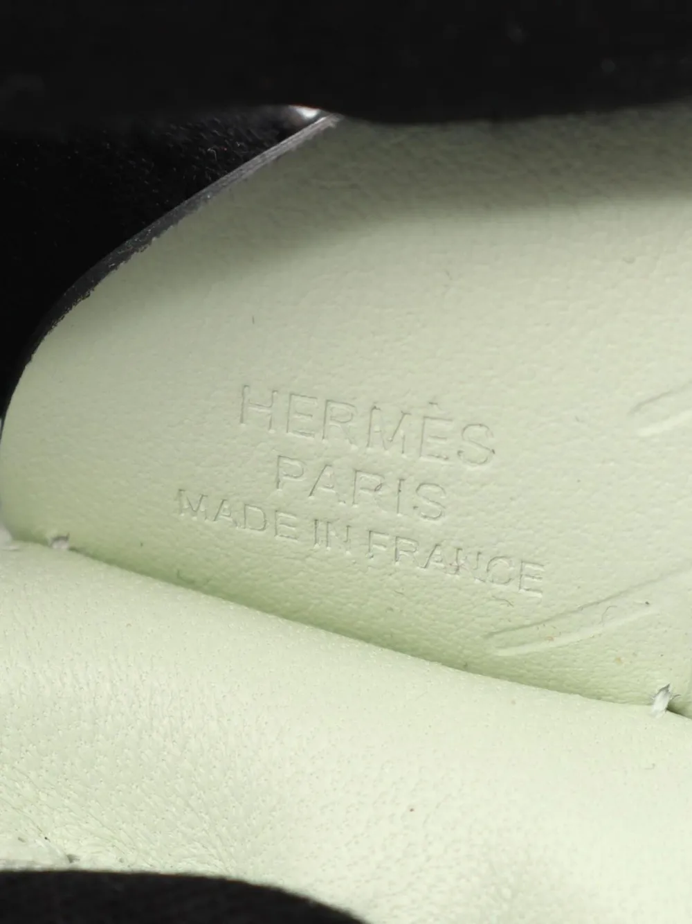 Pre-owned Hermes 2023 Milo Lambskin And Swift Grigri Rodeo Pegase Bag Charm Pm In Green