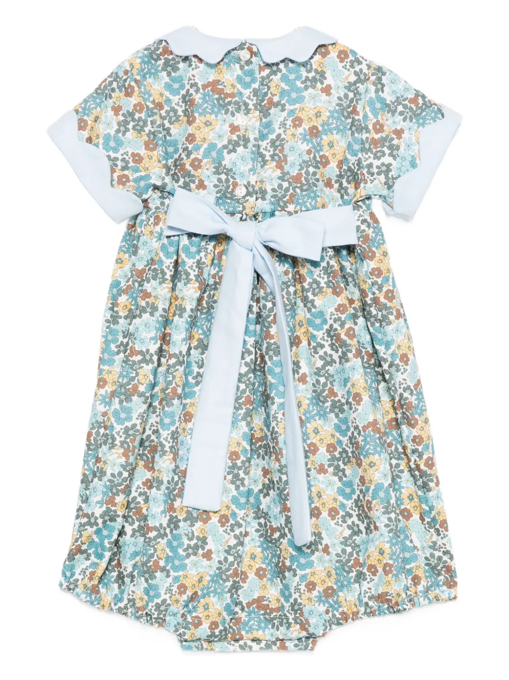 Mariella Ferrari bow-detail floral-print dress - Blauw