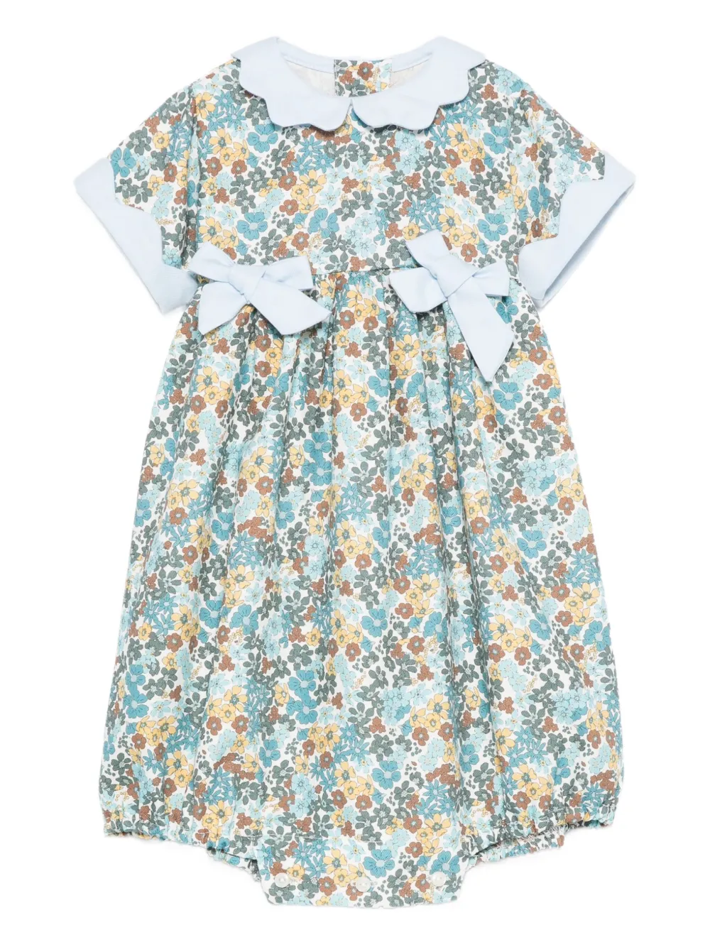 Mariella Ferrari bow-detail floral-print dress - Blu
