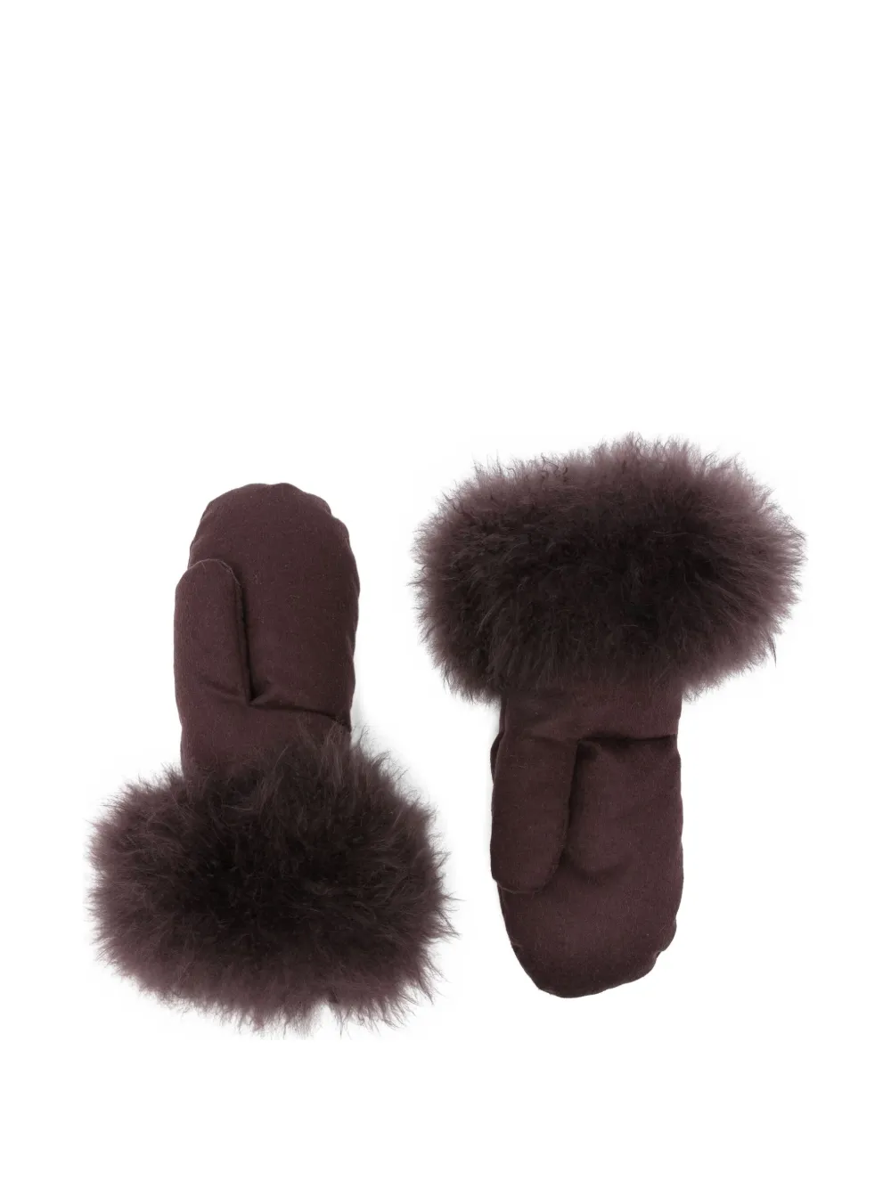 Liska Textured-trim Gloves In Brown