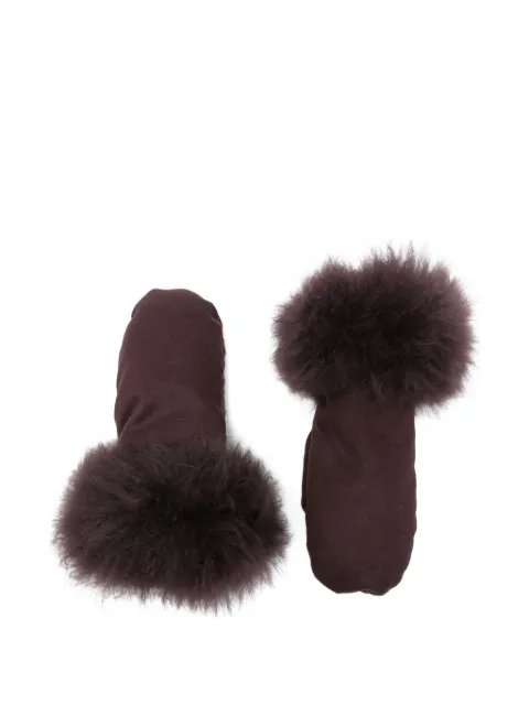 Liska textured-trim gloves