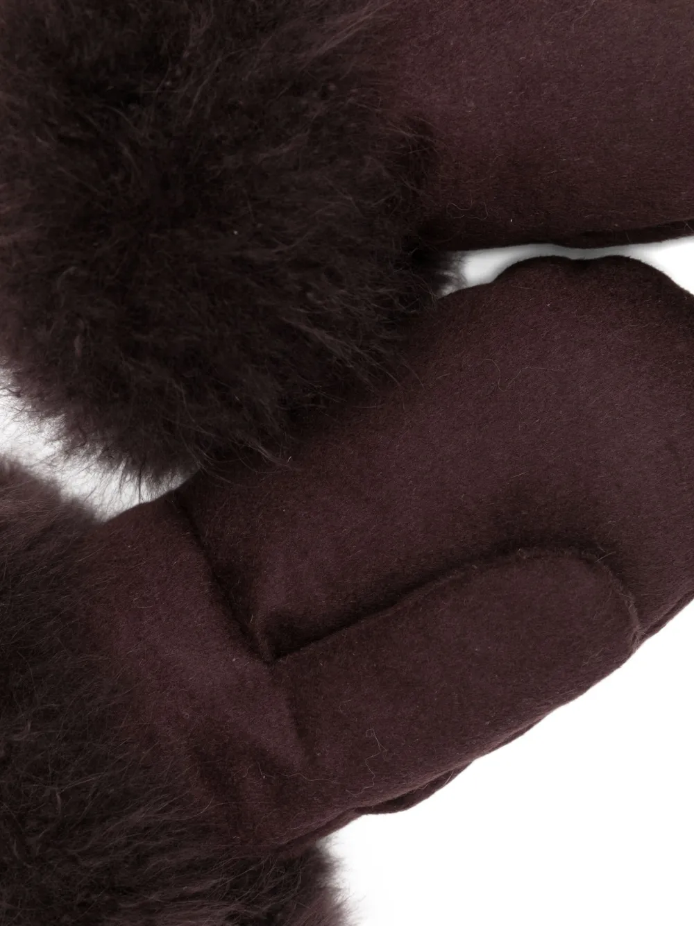 Liska Textured-trim Gloves In Brown