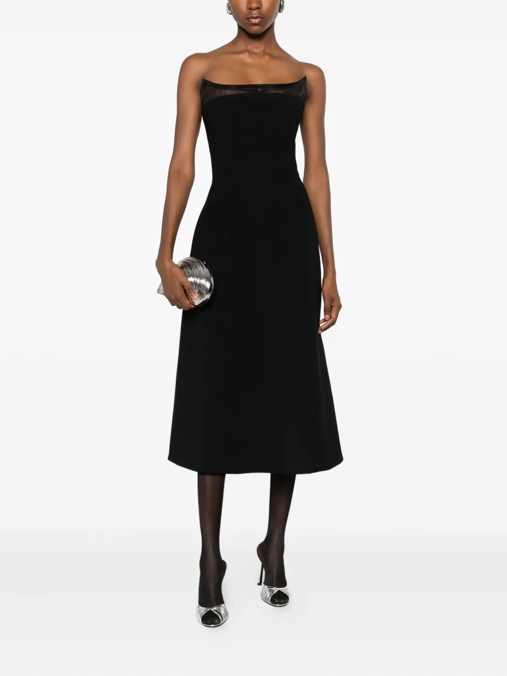 Blumarine Strapless midi-jurk - Zwart