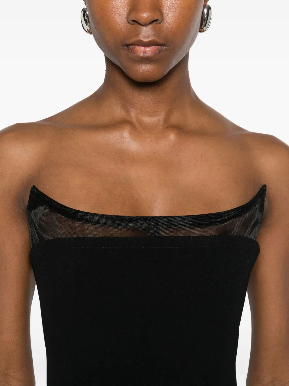 Blumarine Strapless midi-jurk Zwart