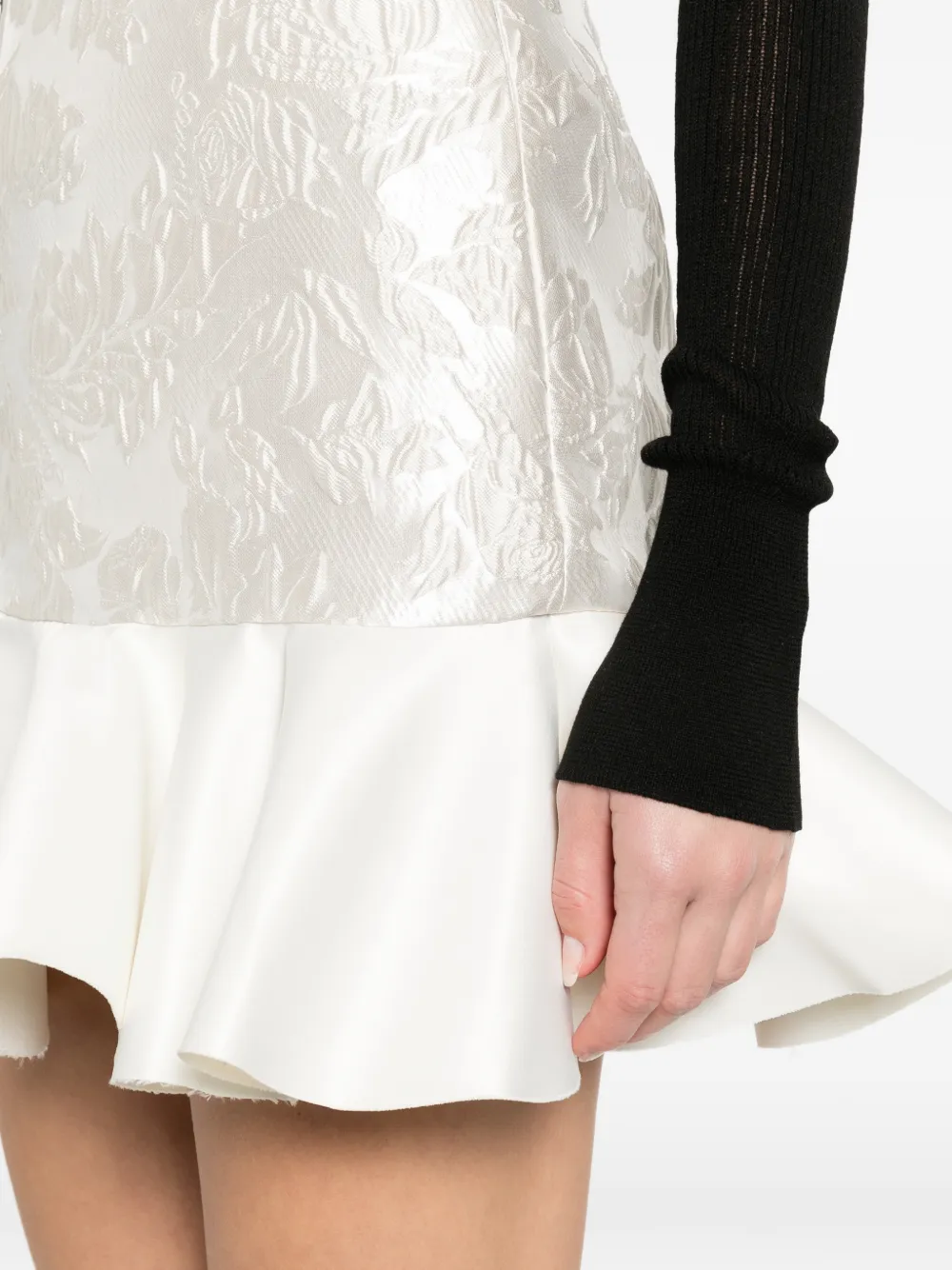 GANNI Cloqué mini-rok met ruches Wit