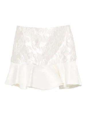 Cecilie Bahnsen ラッフル スカート | ホワイト | FARFETCH JP