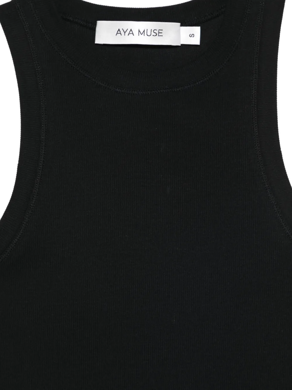  Aya Muse Crew-neck Tank Top - Black 