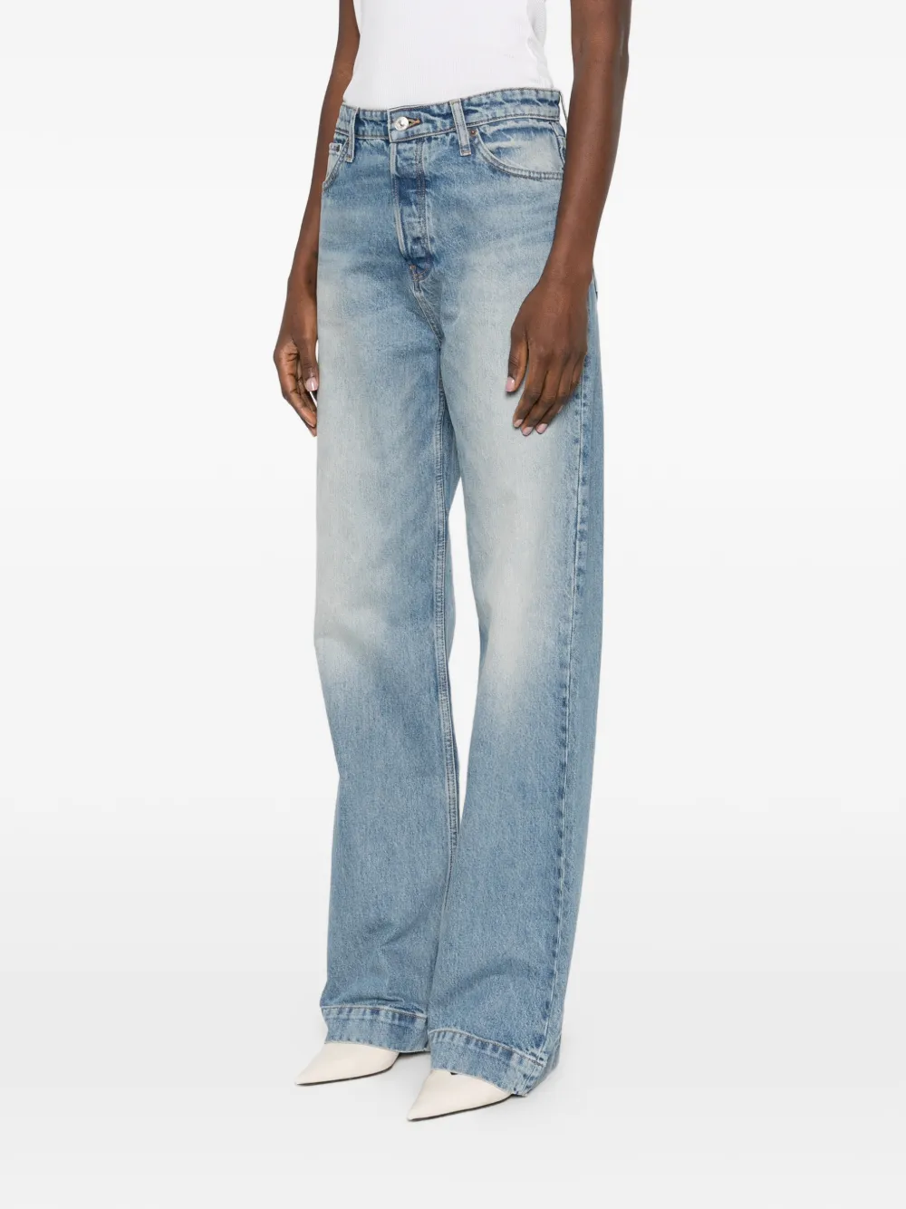  Aya Muse Wide-leg Jeans - Blue 