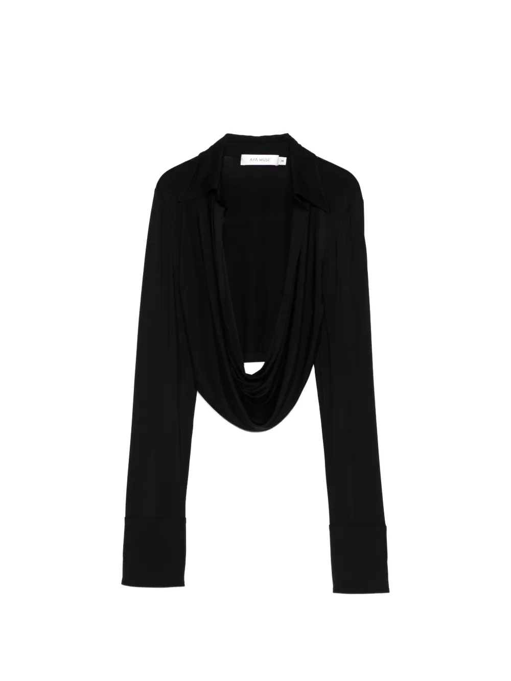 Aya Muse draped collared top - Nero