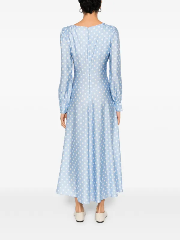 oscar de la renta embroidered dress Maya Floral Embroidered Square Neck Blue Maxi Dress – Maya Deluxe main image 0