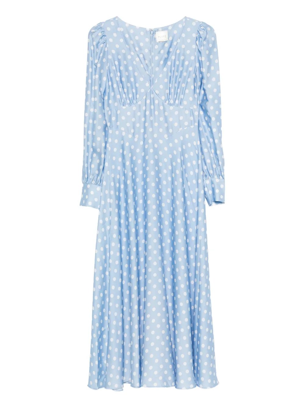 Posse Tillie polka-dot V-neck maxi dress - Blue