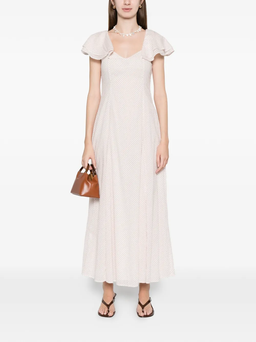 Posse Marlowe flutter scoop-neck midi dress | Day Dresses | Image 2