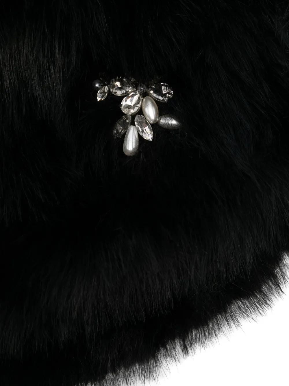Simone Rocha Faux-fur Balaclava In Black
