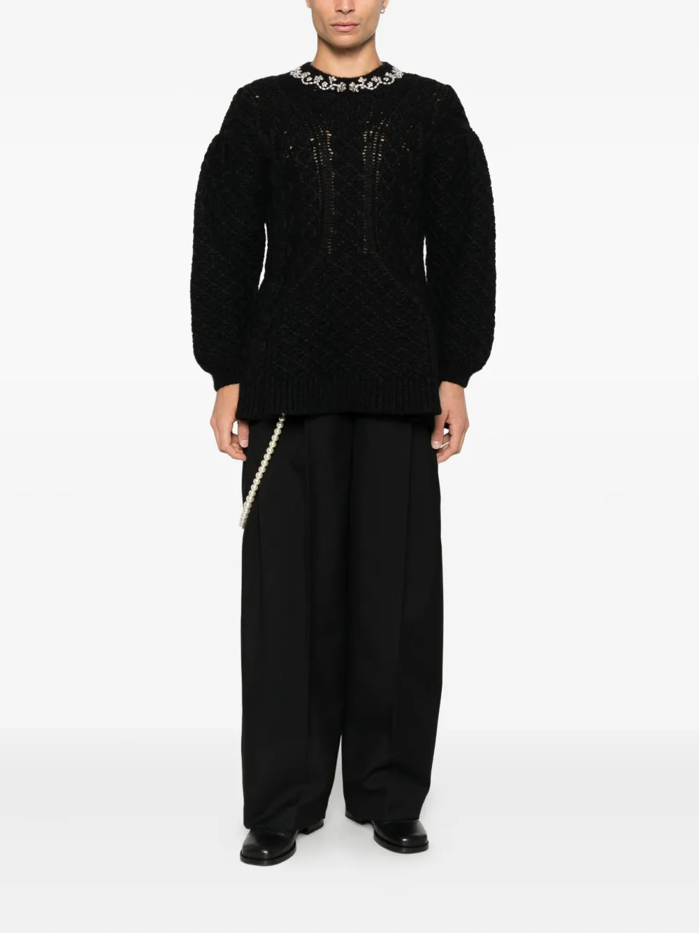 Simone Rocha Embellished Sweater In Black