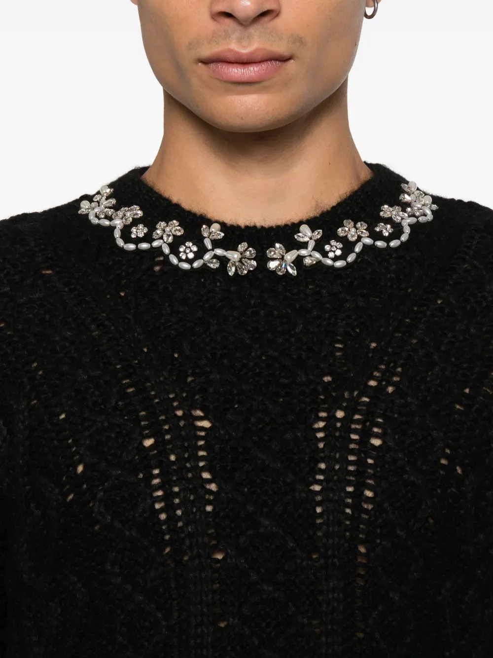 Simone Rocha Embellished Sweater In Black