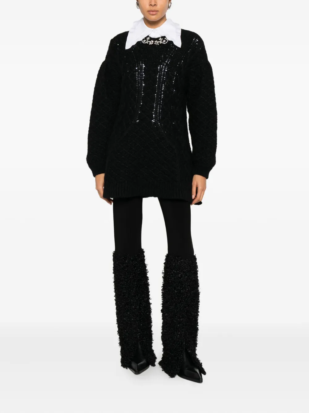 Simone Rocha Embellished Sweater In Black