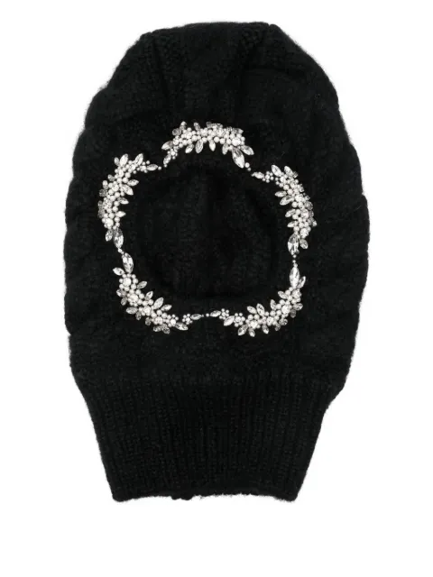 Simone Rocha knitted crystal-embellished balaclava hat