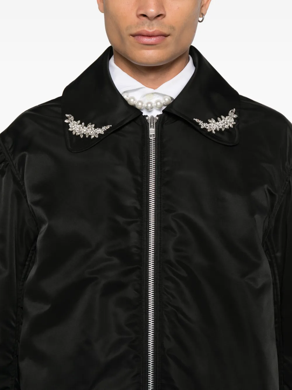 Simone Rocha Embellished Bomber Jacket In Black
