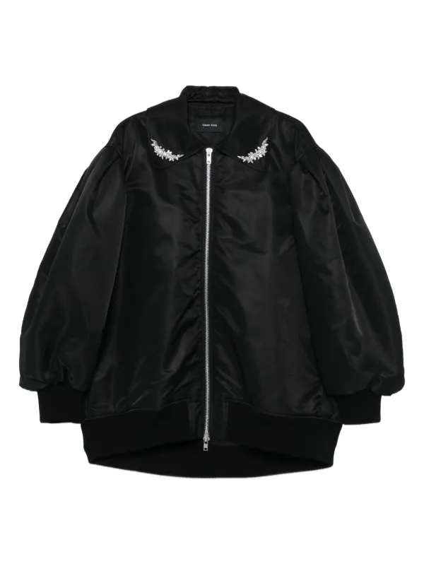Simone Rocha Embellished Bomber Jacket in Black
