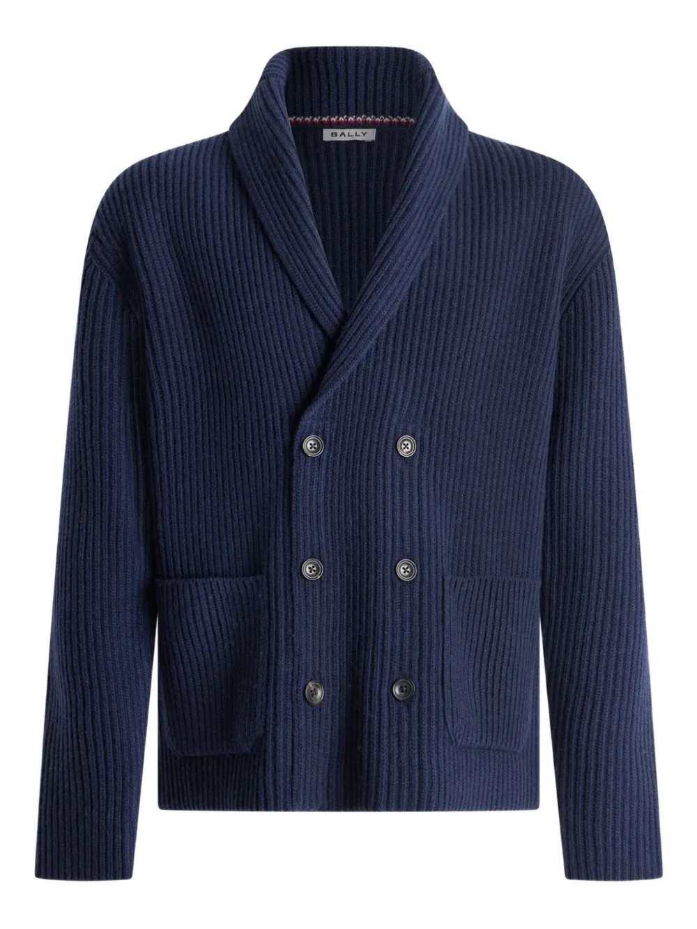 Bally ribbed double-breasted cardigan | Blue | Image 1