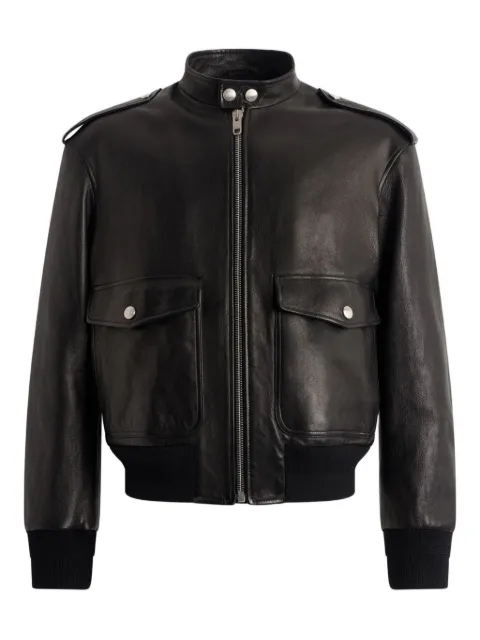 Bally epaulettes flap-pockets leather jacket