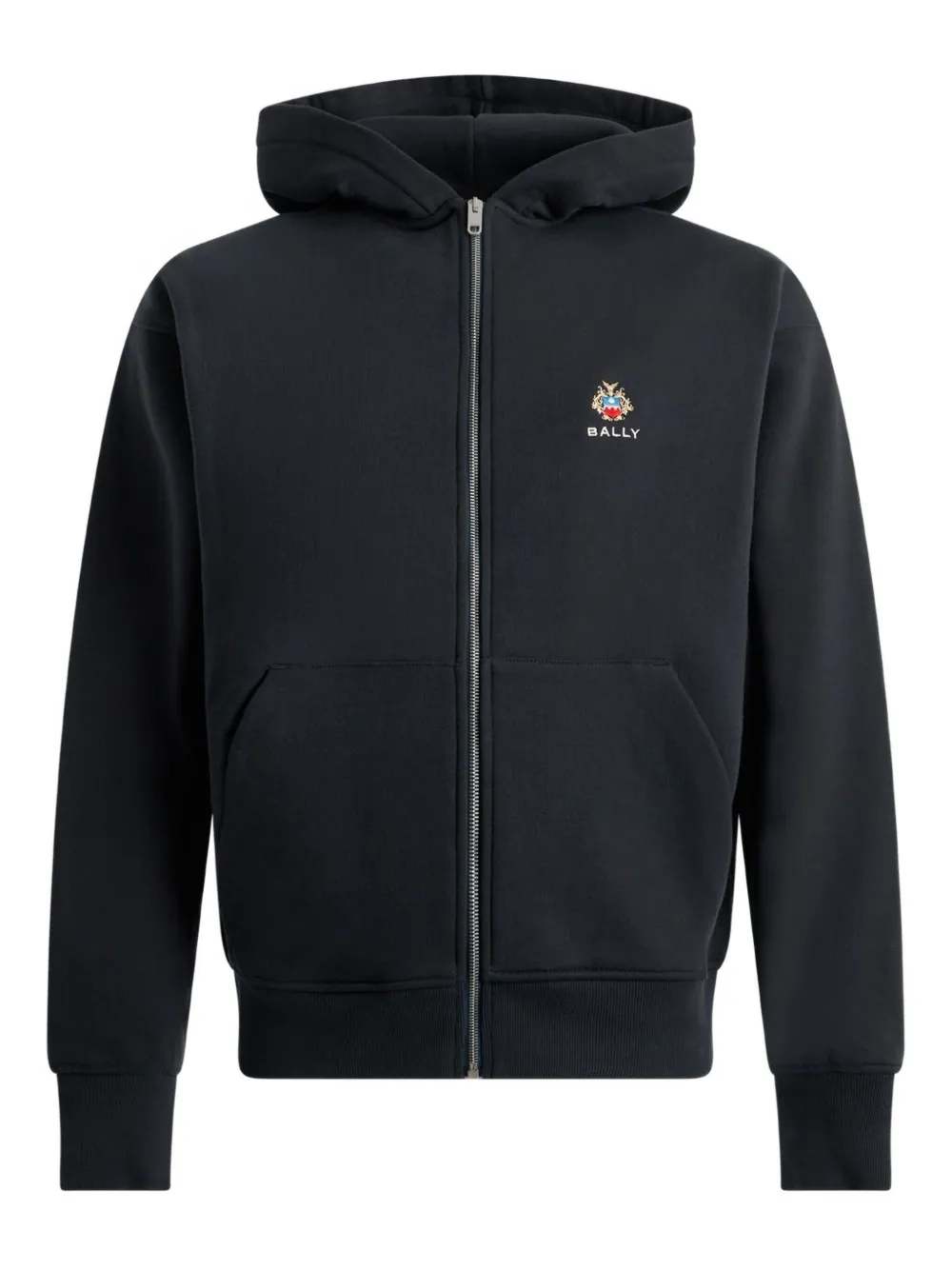 Bally embroidered-Crest zip-up hoodie | Blue | Image 1