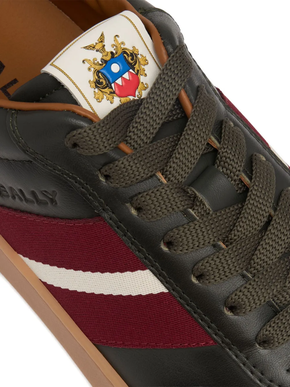 Bally Crest leren sneakers met lintdetail Bruin