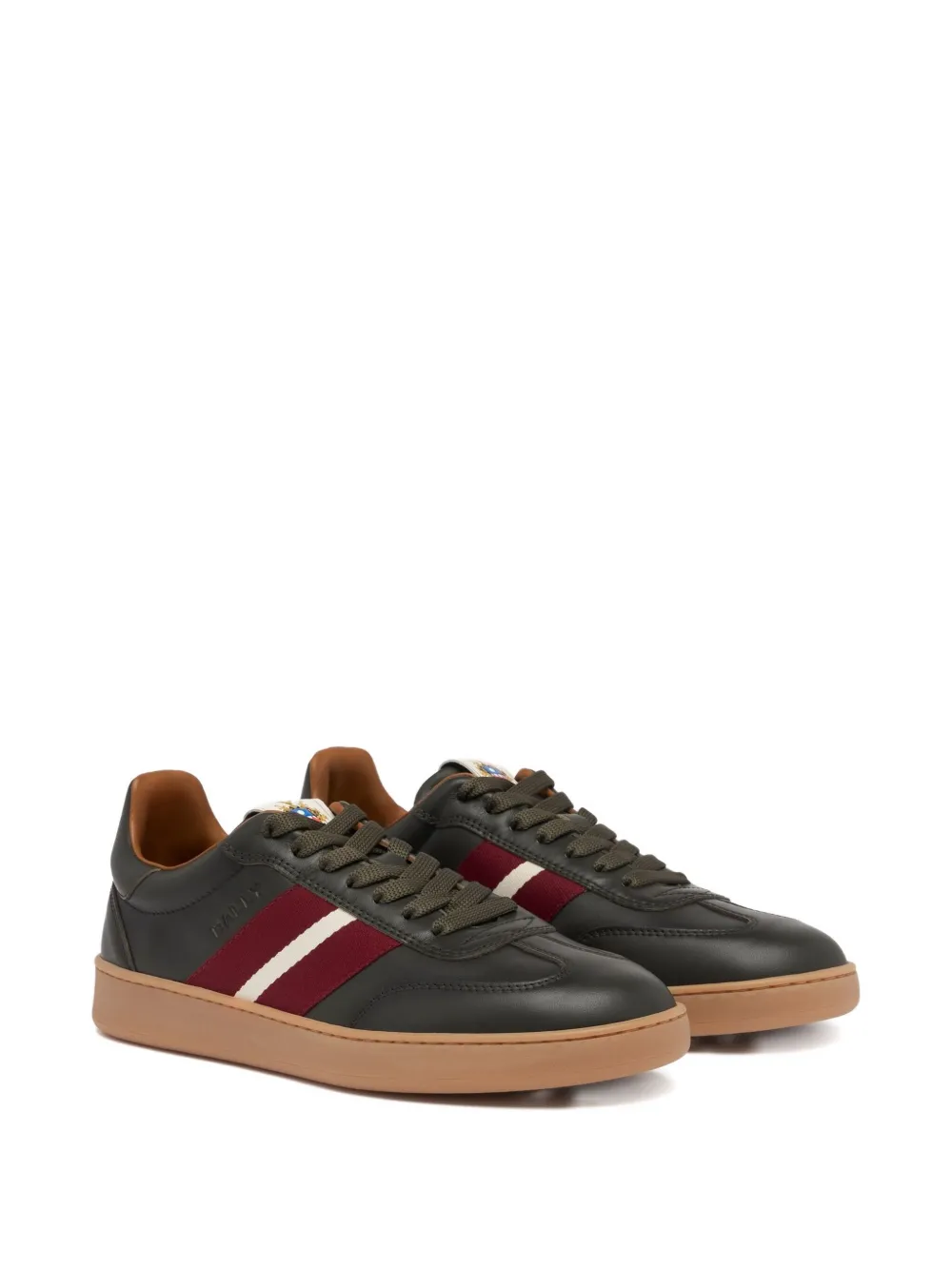 Bally Crest leren sneakers met lintdetail Bruin