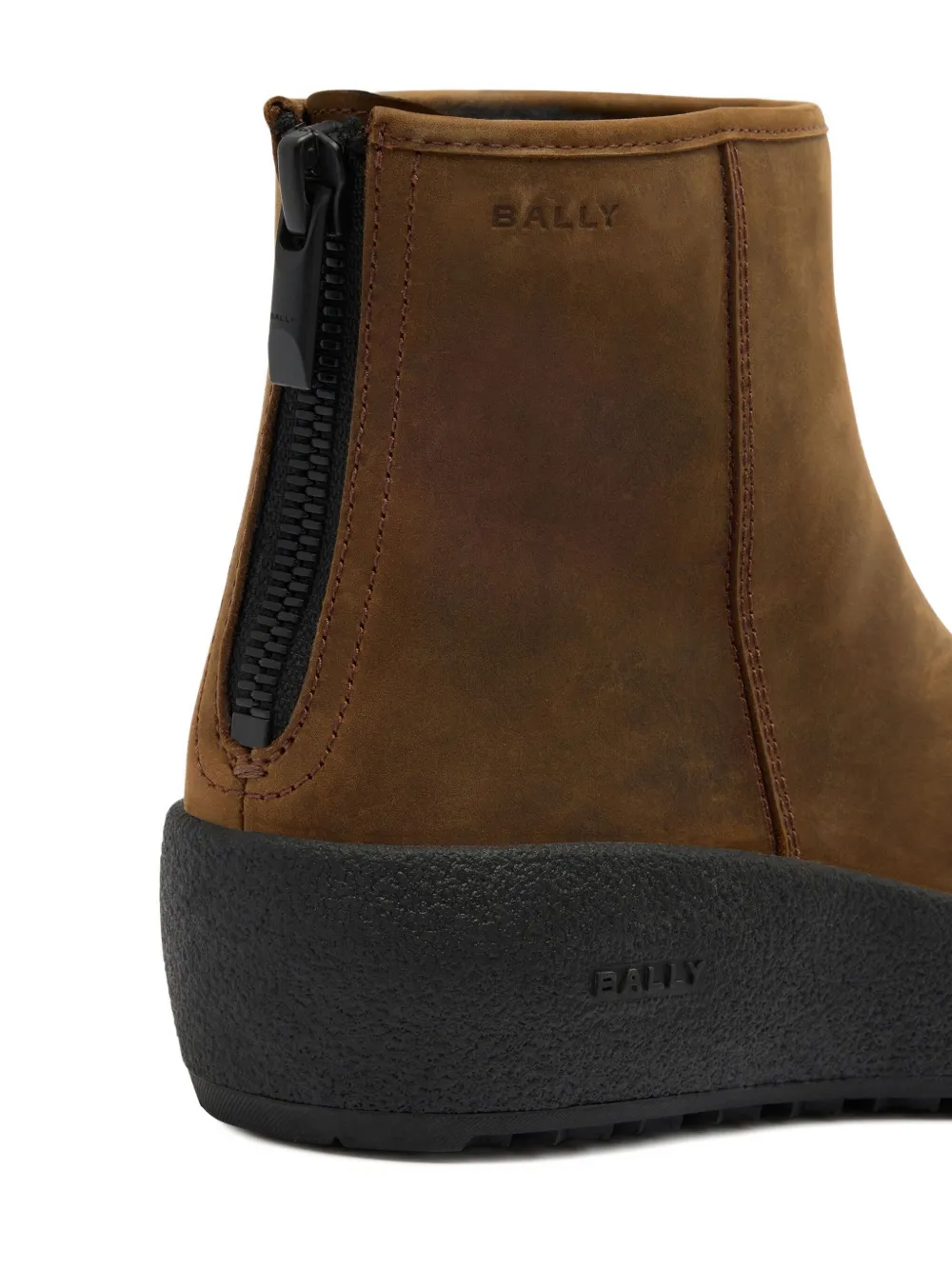 Bally Leren enkellaarzen met ritssluiting Bruin