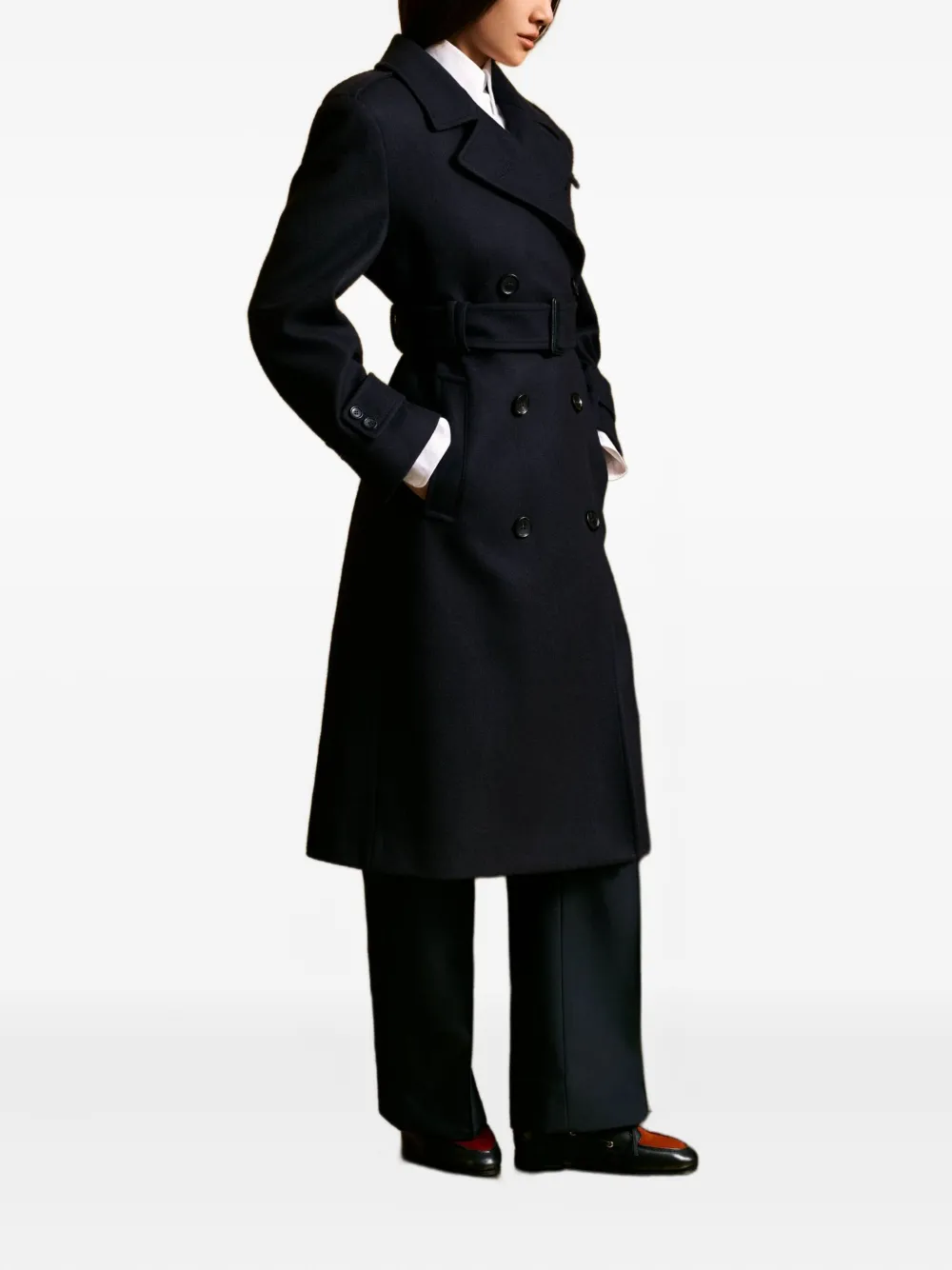 Bally Zweireihiger Trenchcoat In Blue